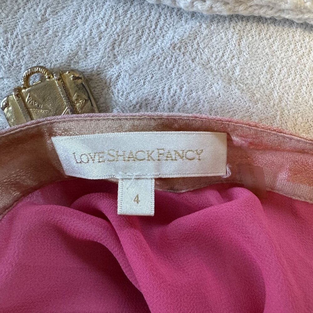 LoveShackFancy Pink Striped Flowy Tiered Maxi Midi Skirt Size 4 - Picture 5 of 7
